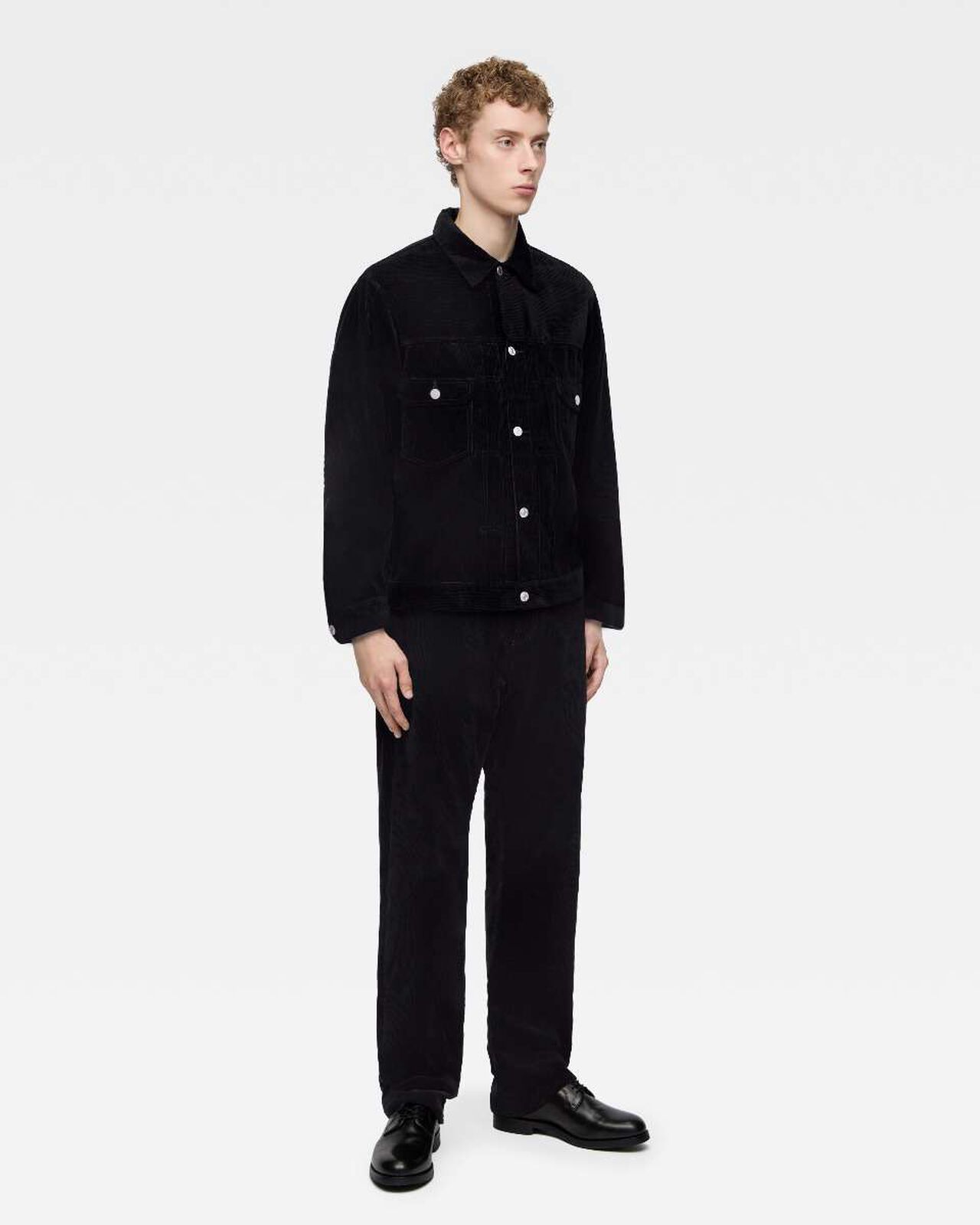 #100 STRAIGHT - CORDUROY,Hitam, large image number 3