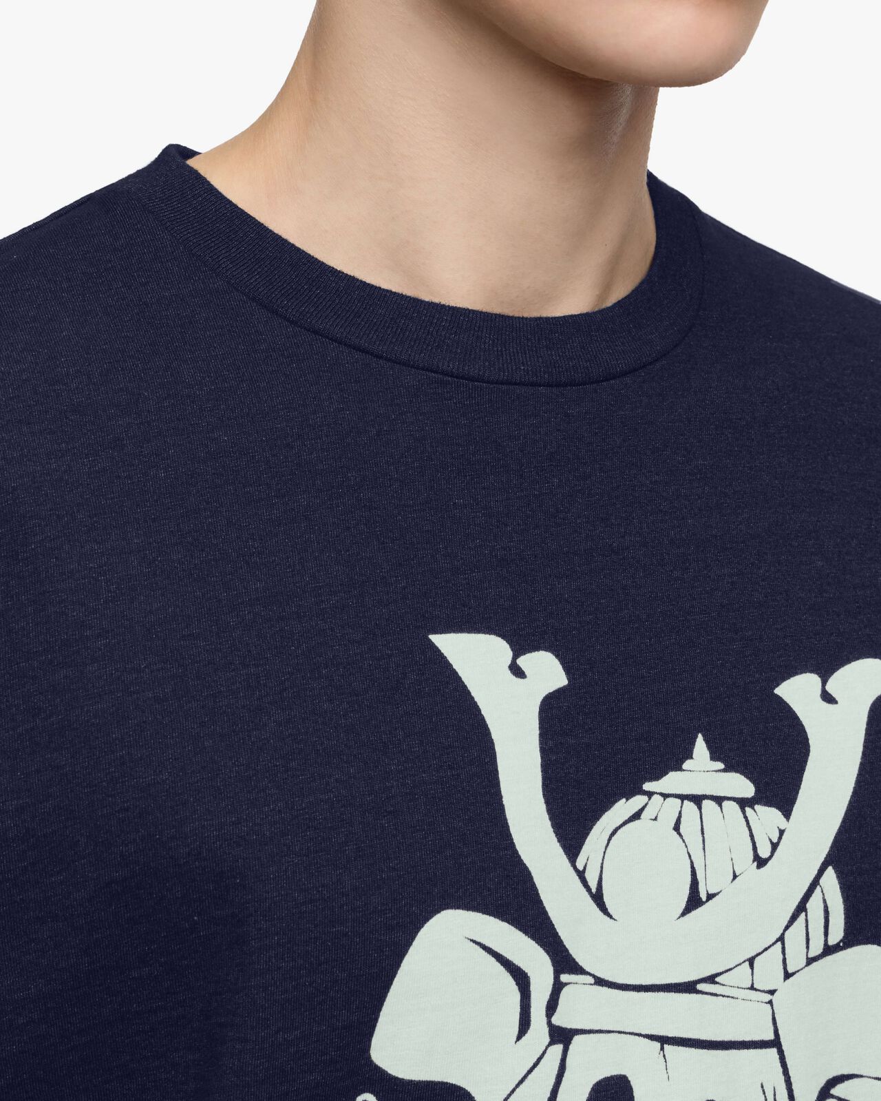 INDIGO YARN DYED TEE - SKULL,Indigo, large image number 4