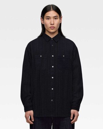SASHIKO WORK SHIRT,Indigo, large image number 0