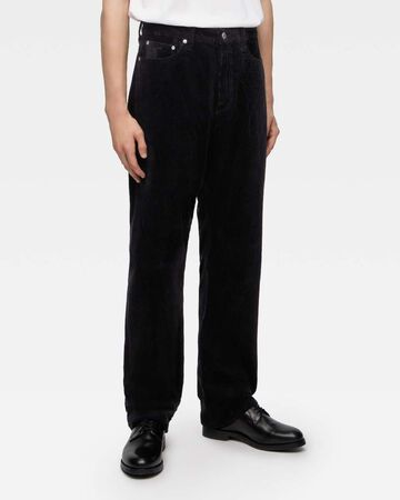 #100 STRAIGHT - CORDUROY,Hitam, large image number 1