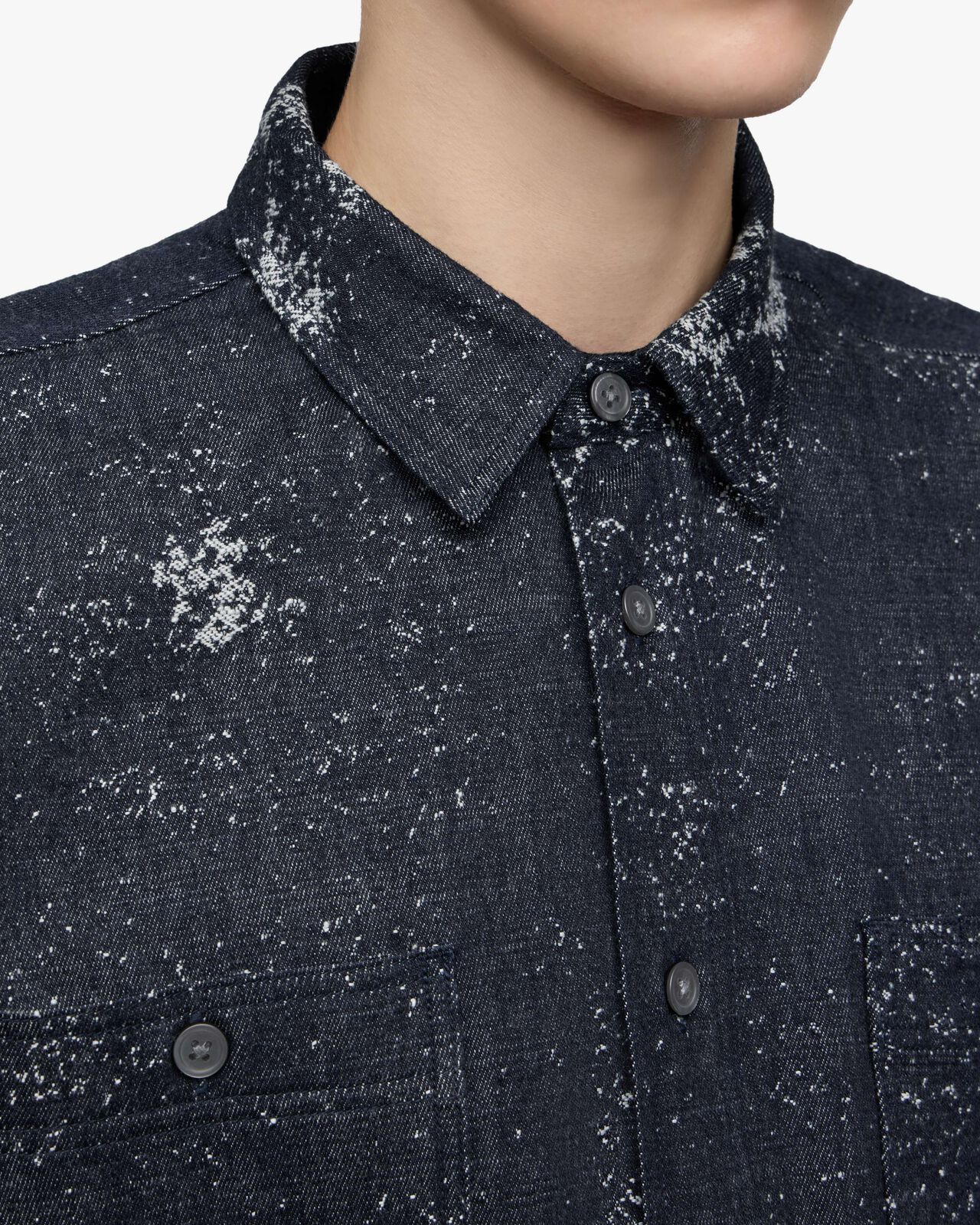 JACQUARD L/S SHIRT,Indigo, large image number 4