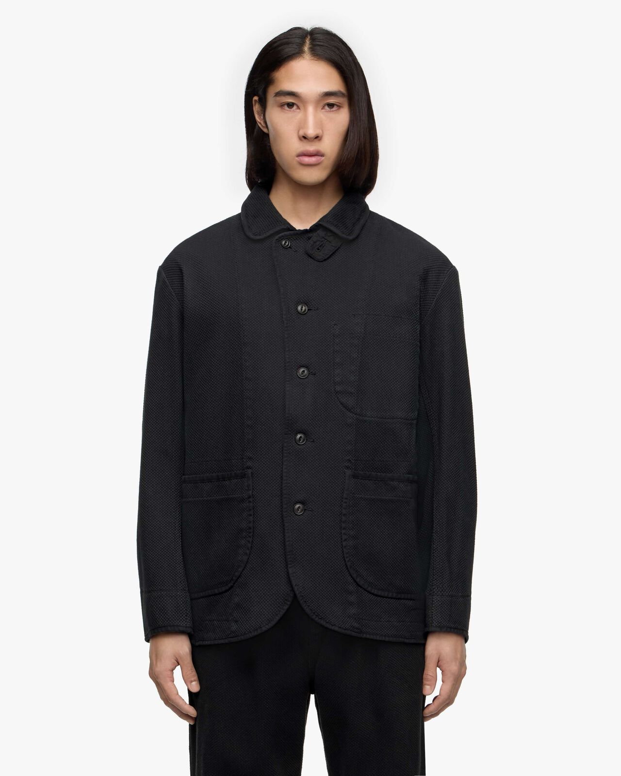 SASHIKO JACKET-OVERDYE,Schwarz, large image number 0