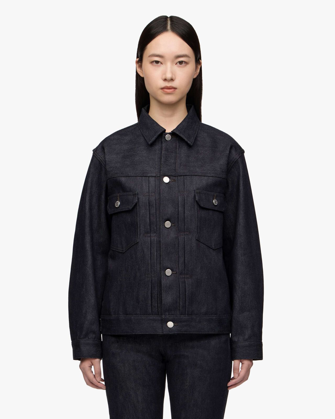 #002 CASHMERE DENIM JACKET 13.7oz,Indaco, large image number 5