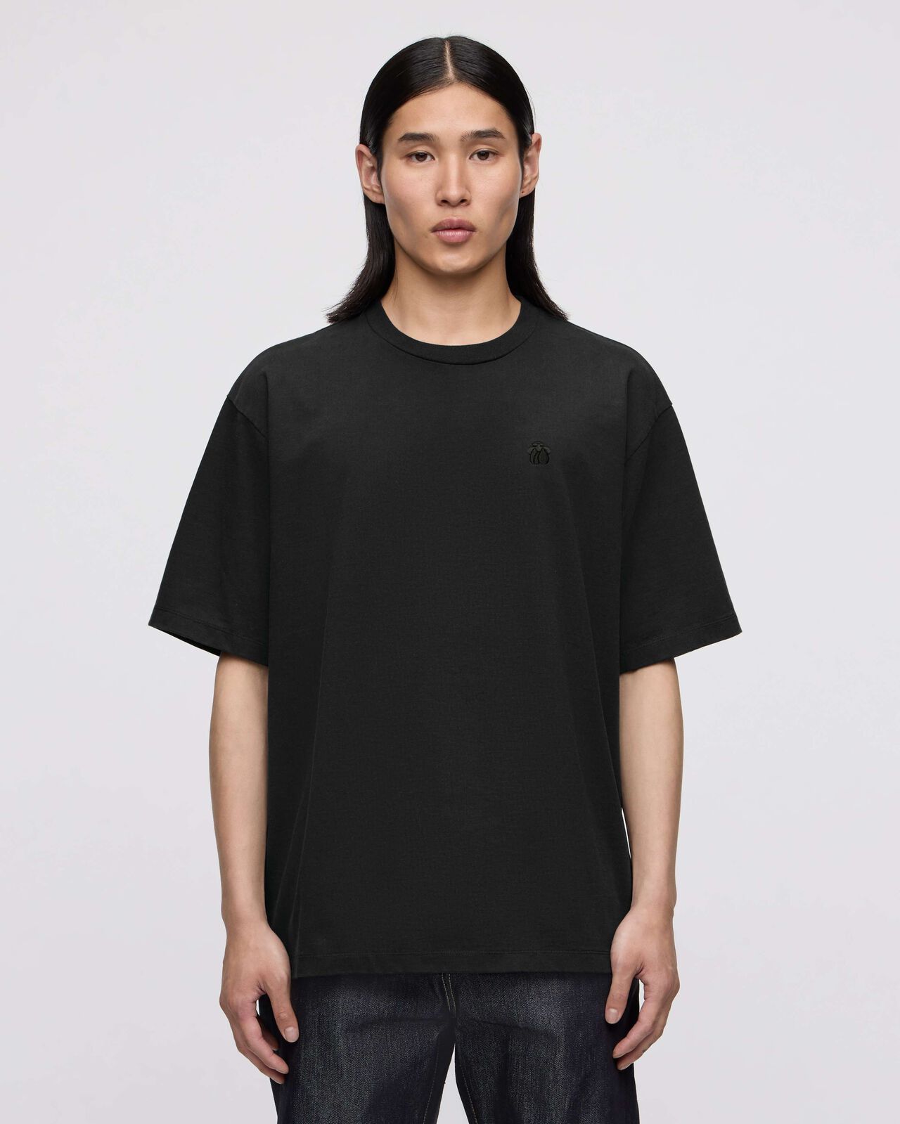 SYMBOL EMBROIDERY TEE,Black, large image number 0