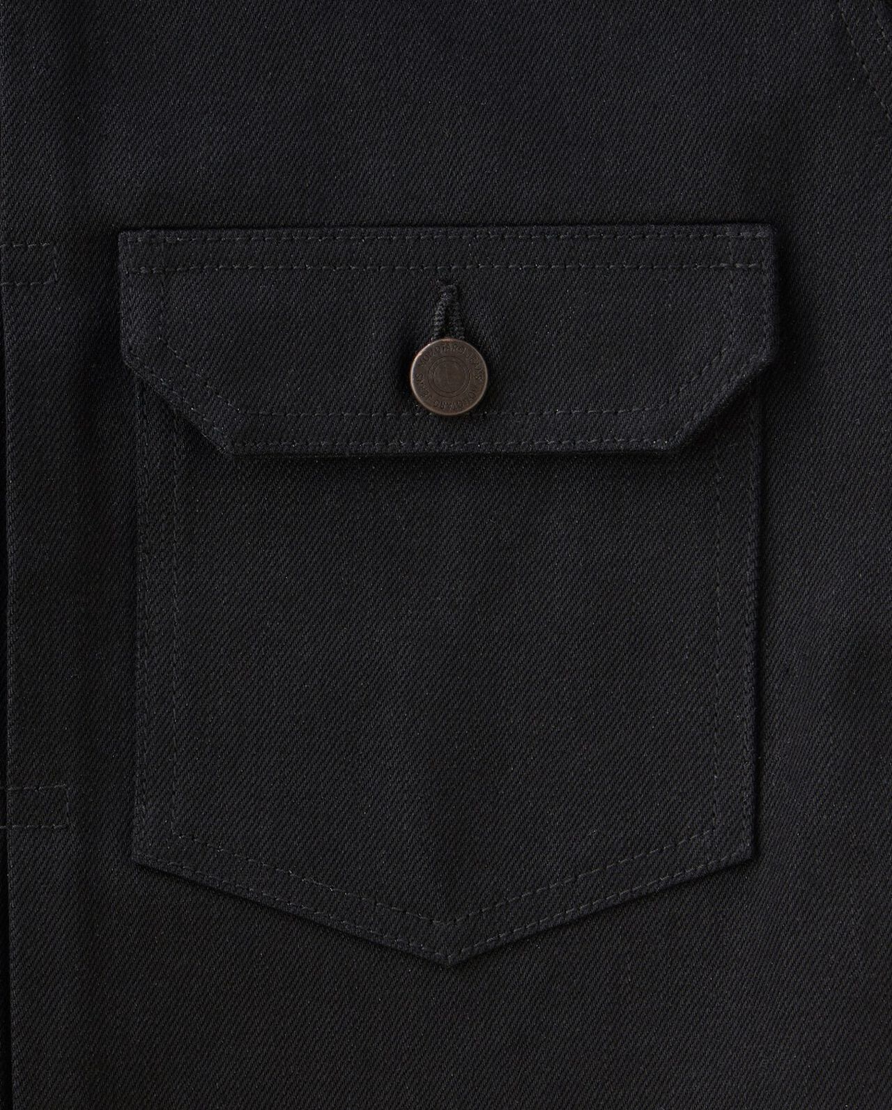 #002 STANDARD DENIM JACKET 14.7oz,Hitam, large image number 11