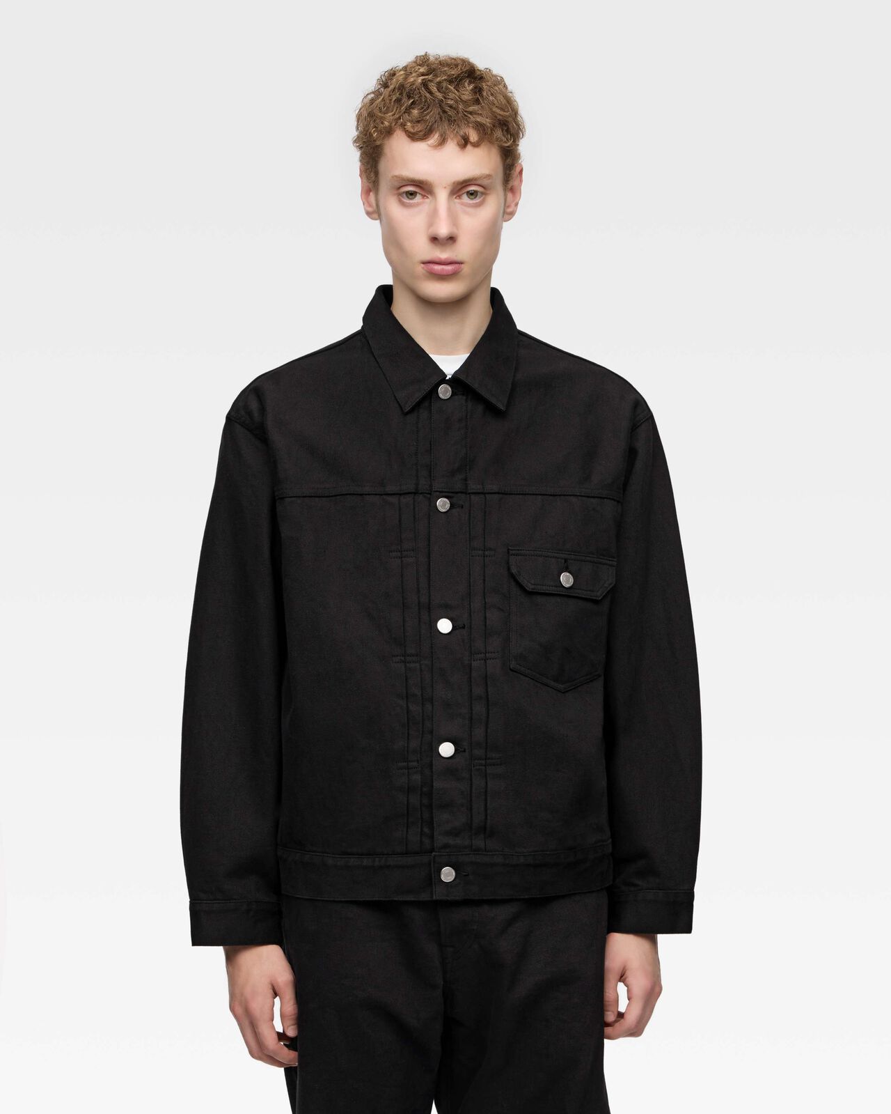 #001 DENIM JACKET - KYOTOMONTSUKI DYED,BLK, large image number 0