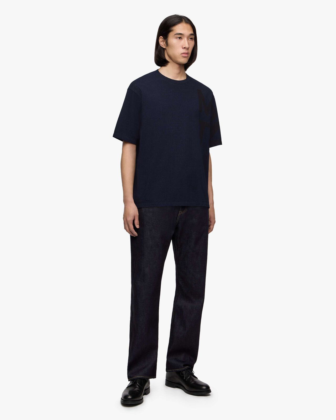 INDIGO YARN DYED S/S TEE - MOMOTARO,Indigo, large image number 3