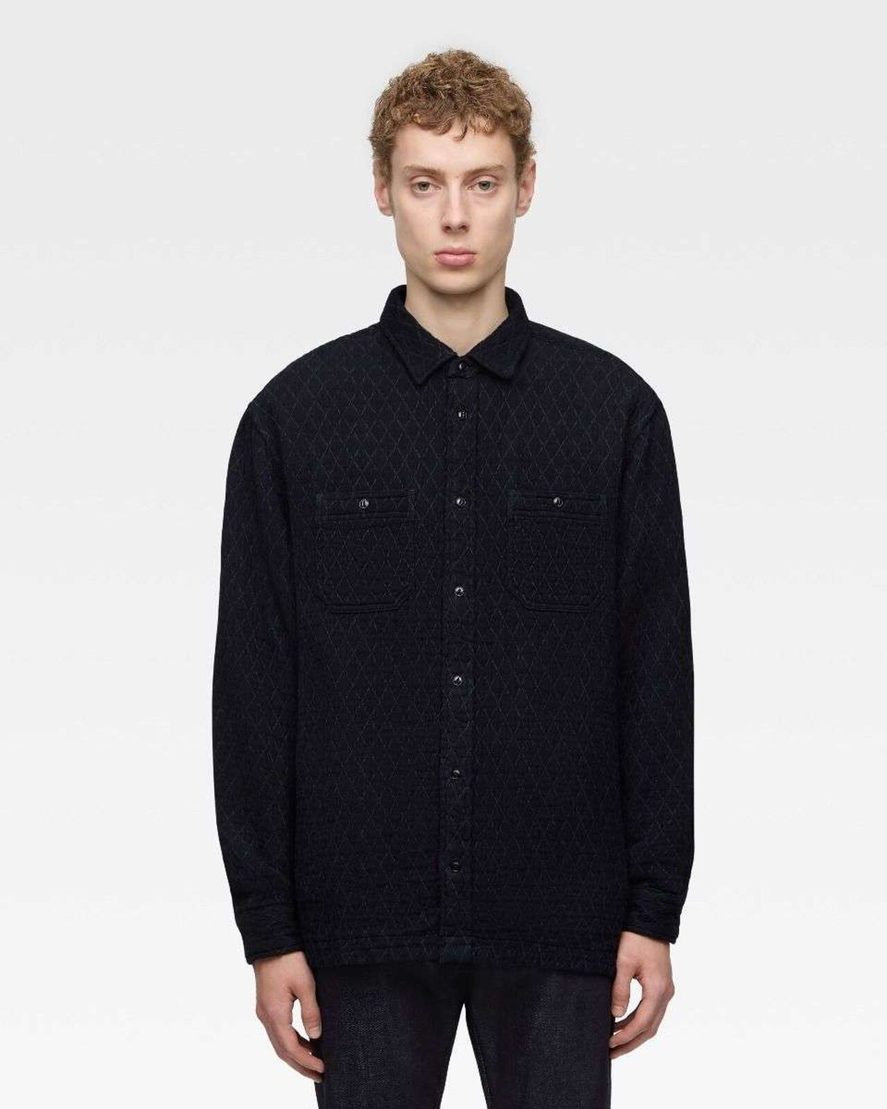 SASHIKO WORK SHIRT,Indaco, large image number 0