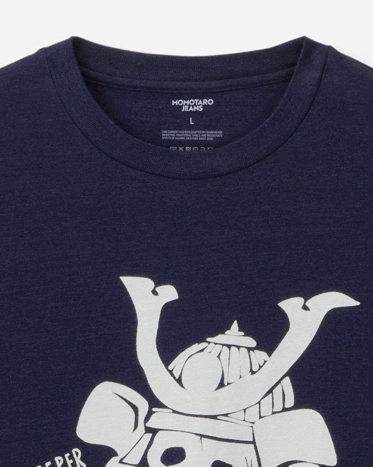 INDIGO YARN DYED TEE - SKULL,Indigo, large image number 7