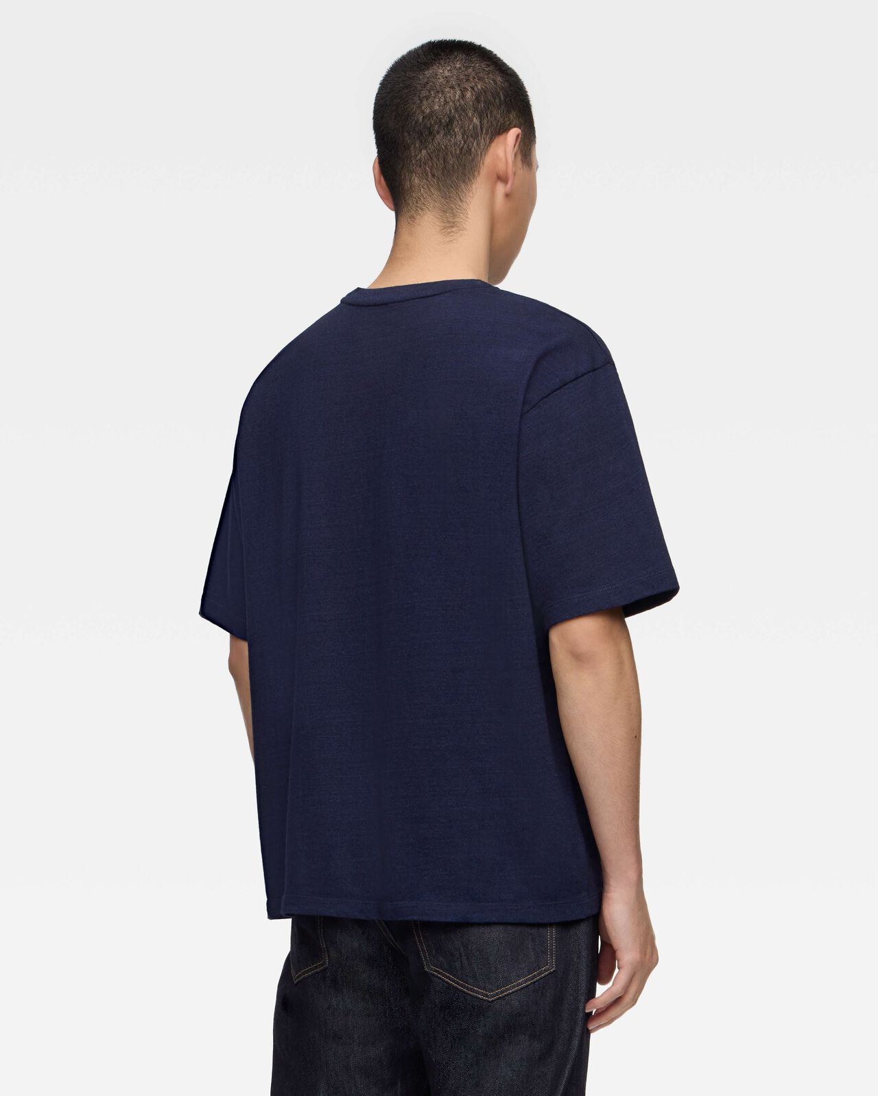 YARN DYED S/S TEE - INDIGO,Indigo, large image number 2